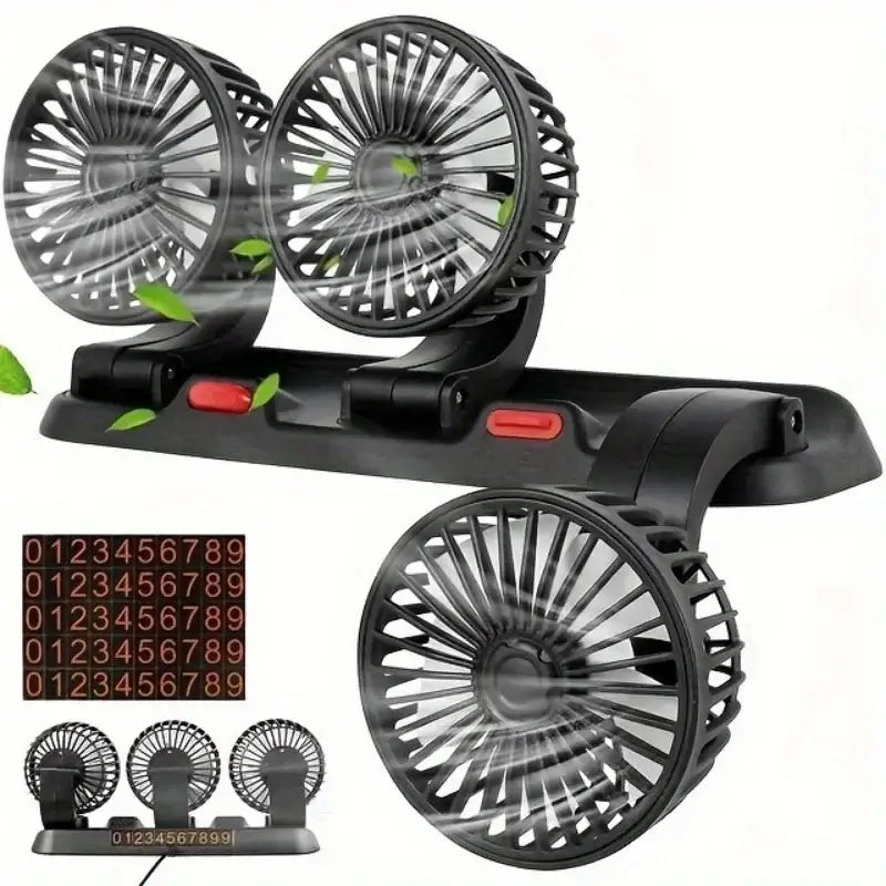 Three-Head USB Car Fan with Aromatherapy usb mini air cooler