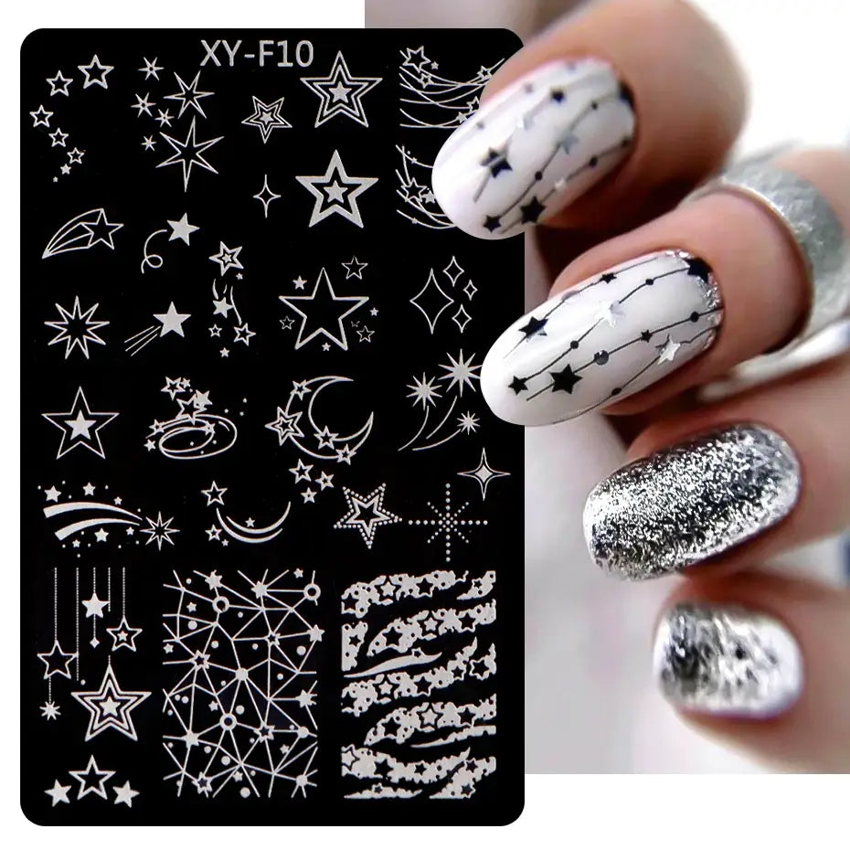Spring Flowers Nail Stamping Plates Cherry Blossom