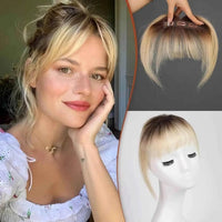 Ombre Light Blonde Clip in Bangs 100% Real Human Hair Bangs human hair wigs with bangs