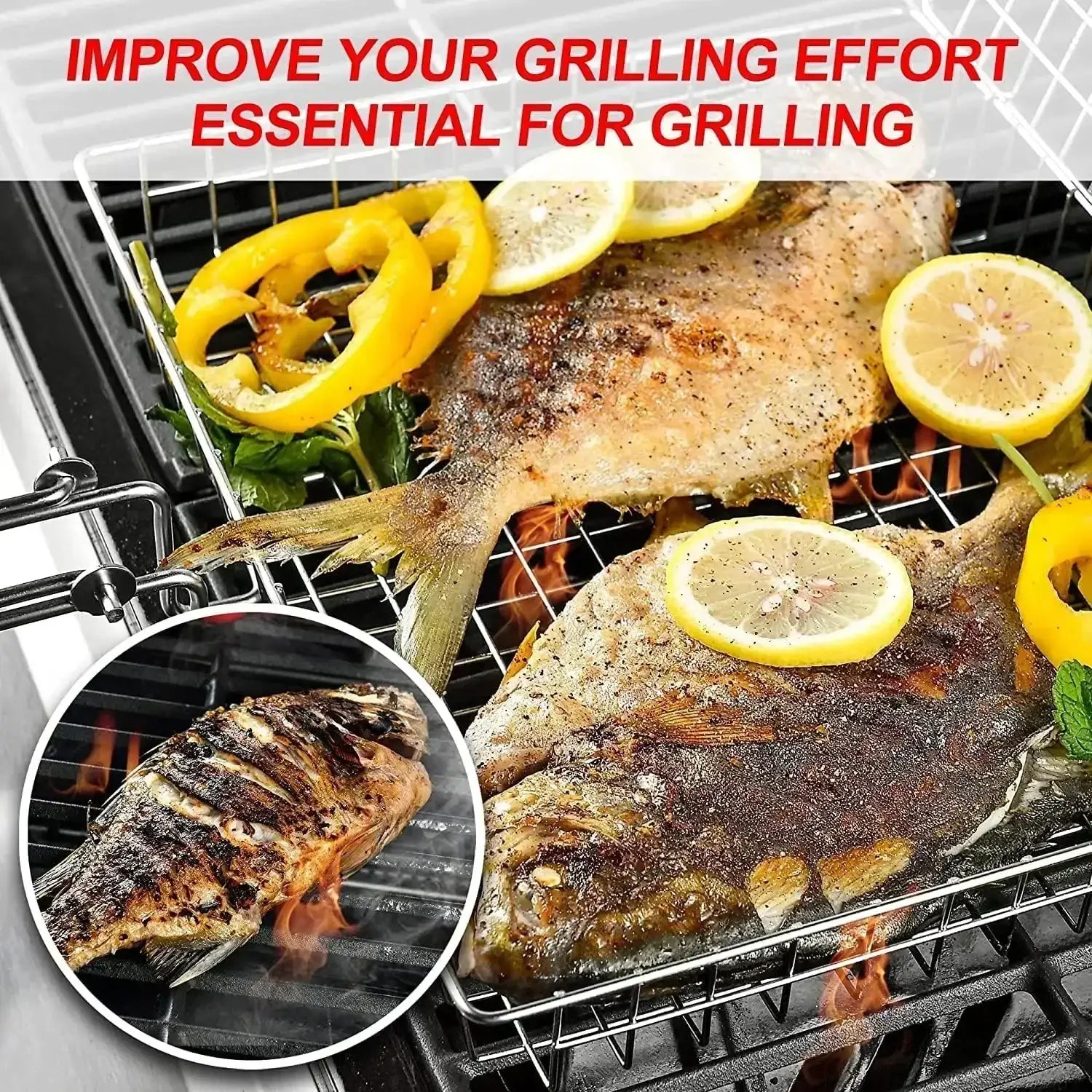 Folding Stainless Steel BBQ Grill Basket