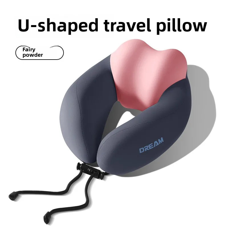 Memory Foam U-Shaped Neck Pillow for Travel & Airplane - Ergonomic Cervical Support Pillow with Portable Design Washable Cover by GiFiFY