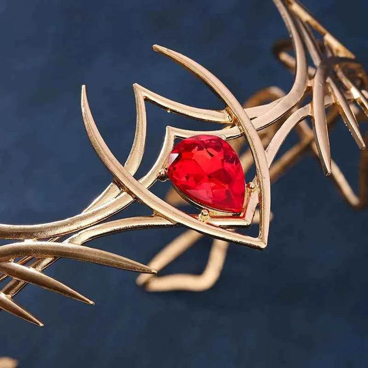 Halloween Goddess Cosplay Forehead Round Elves Crowns Tiara Women Vintage Leaf Headband Bridal Hair Accessories Wedding Headwear - GiFTiFY