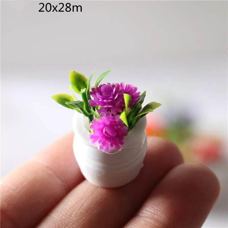 3pcs 1:12 Dollhouse Miniature Green Plant In Pot Simulation Potted Plants Dollhouse Decor - GiFTiFY
