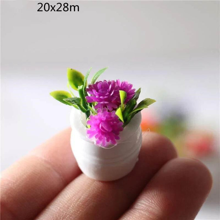 3pcs 1:12 Dollhouse Miniature Green Plant In Pot Simulation Potted Plants Dollhouse Decor - GiFTiFY