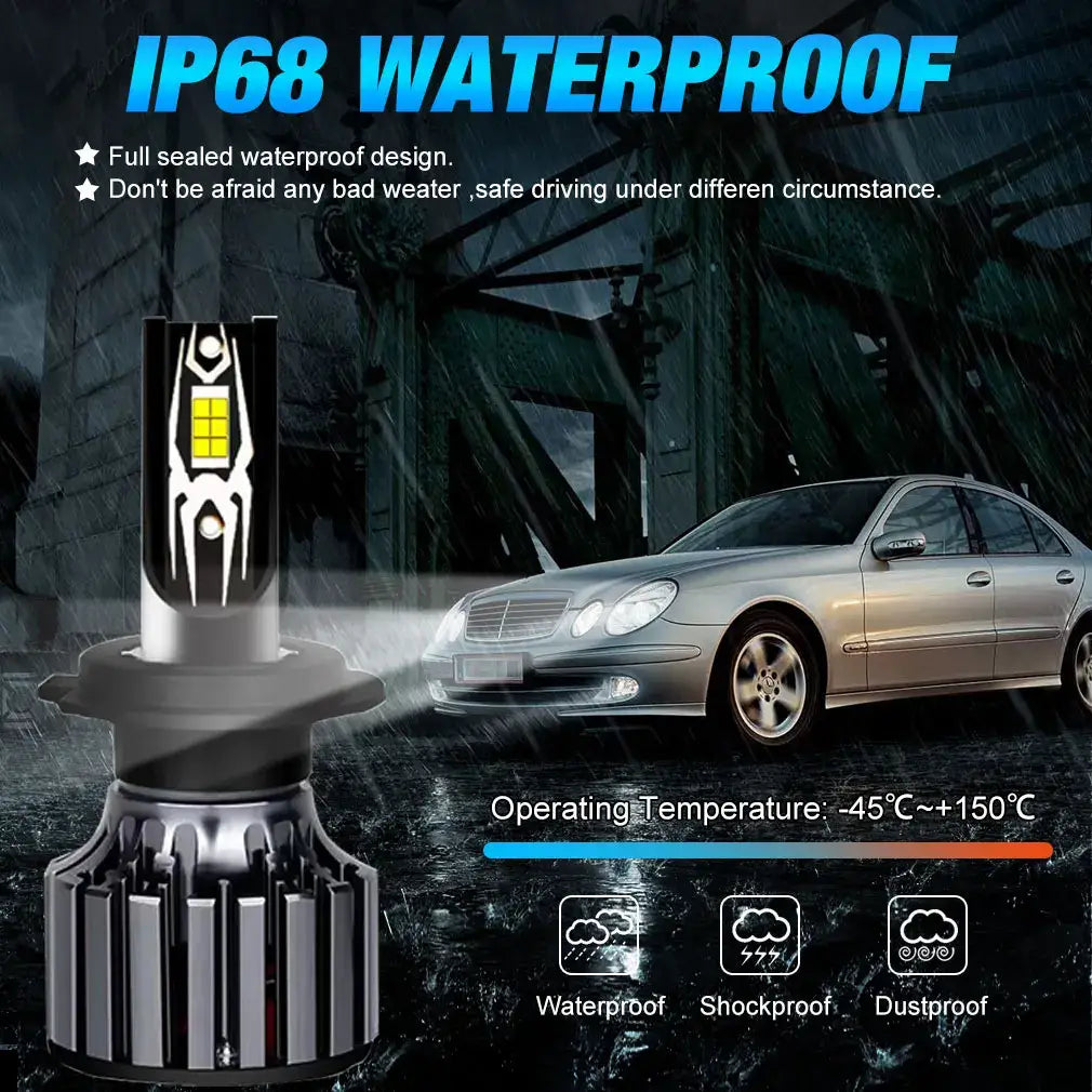 H7 LED Headlight Bulbs 30000lm CANBUS H8 H11 HIR2
