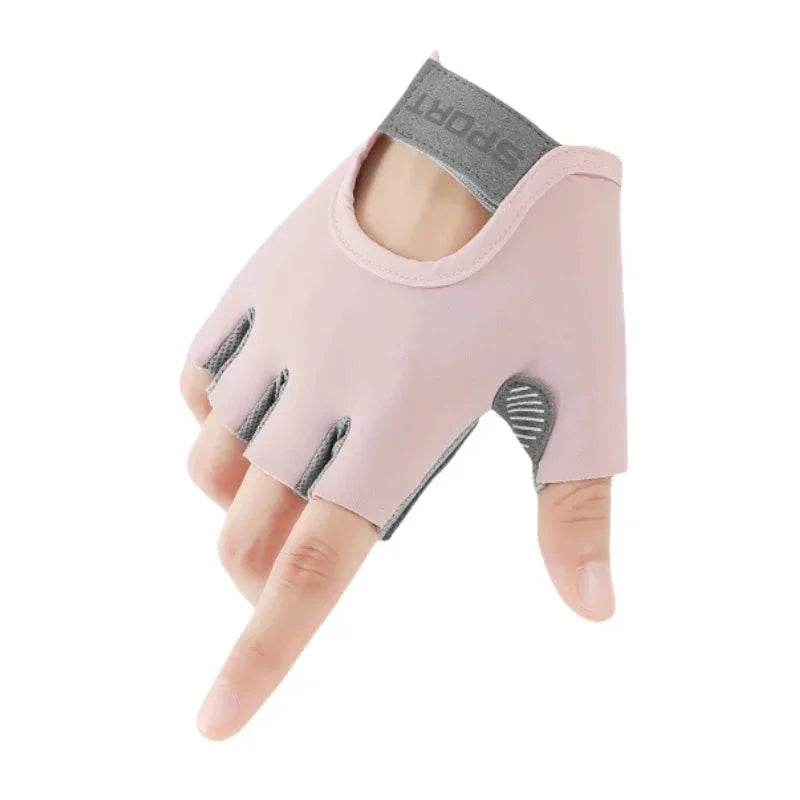 1 Pair Workout Gloves with Liquid Silicone for Women Fingerless Cycling Gloves Non-slip Men&
