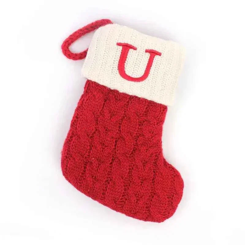 navidad Christmas Boots Letters Christmas Stocking New Knitting Christmas Tree Pendant Decorations SnowflakeChristmas Socks by DSERS