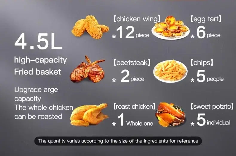 6L Air fryer Multi-functional intelligent touch screen oven Large capacity Electro mechanical deep fryer for home