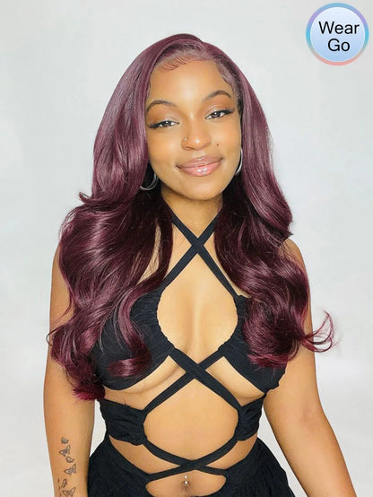 Colored Ginger Blonde 9X6 Glueless Lace Front Human Hair Wig Ready To Go&Wear Glueless Body Wave Lace Wig Burgundy Straight Wigs GiFTiFY