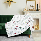 Christmas Blanket Soft, Decorative Blankets for Bed Cozy Throws for Sofa, Soft Plush Throw Embroidered Home Sweet Home - GiFTiFY