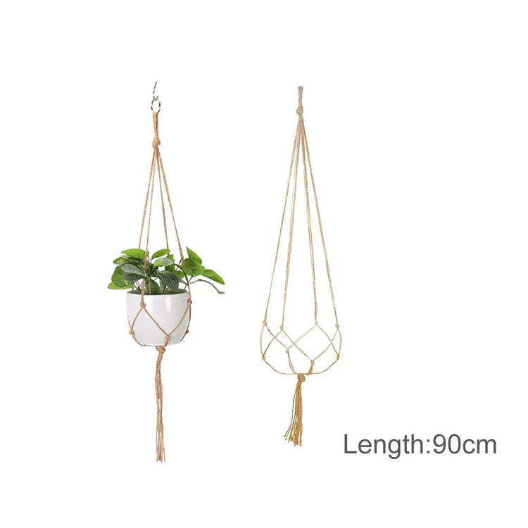 Hanging Plant Handmade Macrame Plant Hanger Flower Pot Planter Hanger Wall Decor Courtyard Garden Hanging Planter Hanging Basket - GiFTiFY