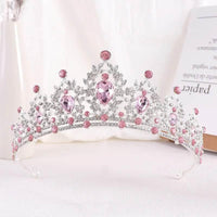Baroque Champagne Crystal Heart Bridal Tiara Crown