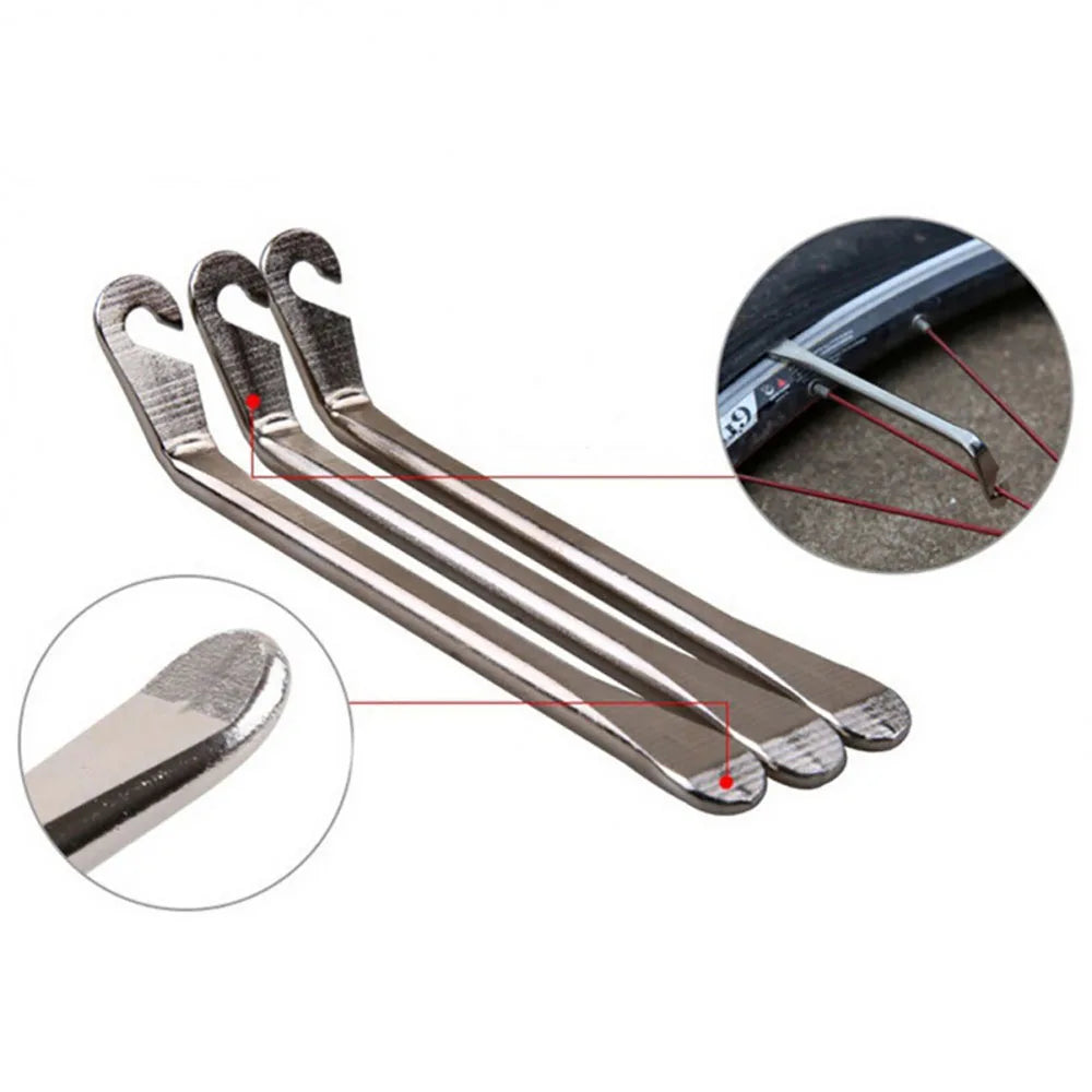 3PCS Bicycle Tire Lever Tube Remover Tool Stainless Steel MTB Road Cycling Wheel Repair Tools Bike Tire Opener Crow Bar