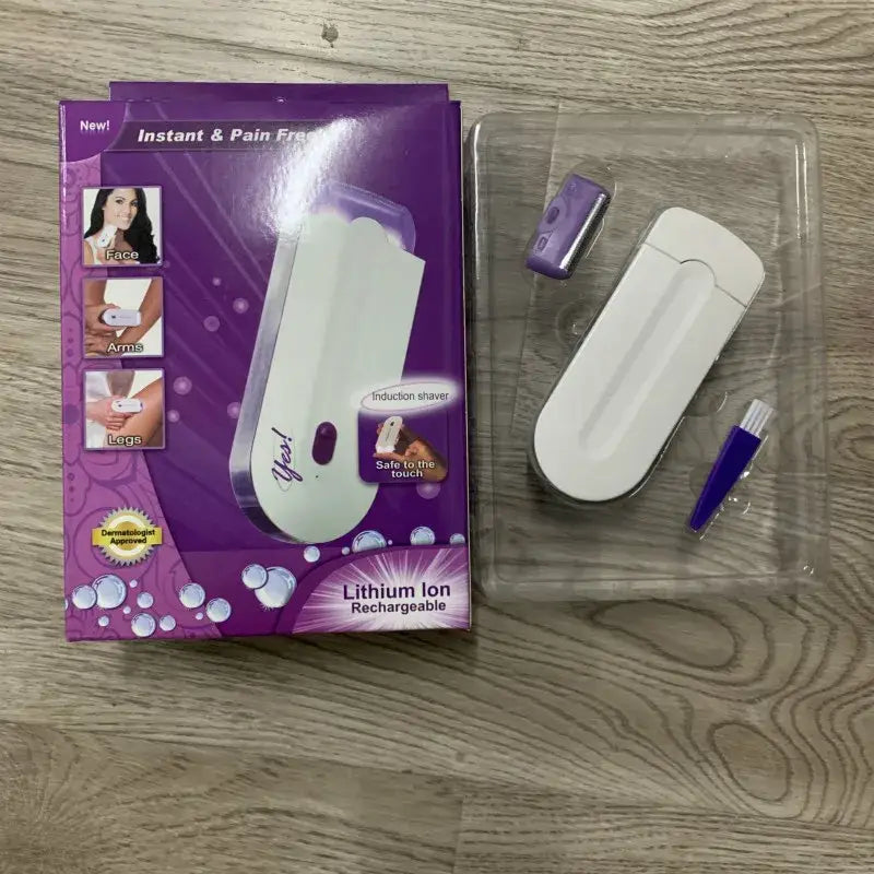White Electric Ladies Body Epilator Induction Shaver