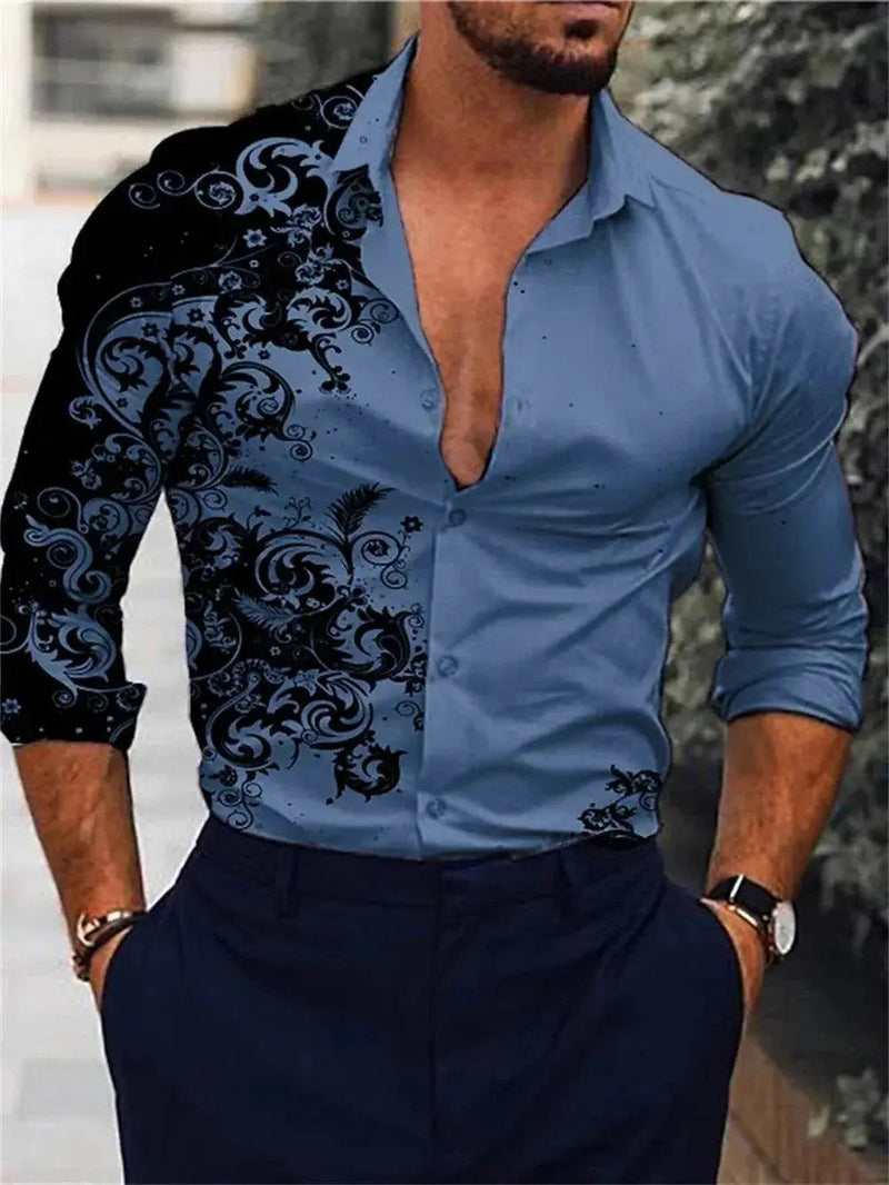 Men's Pink Fashion Shirt Hawaii Party New Men's Long Sleeve Button Collar Shirt Slimming Fashion Elegant Men's T-shirt 6XL. Men's Fashion Shirt . Men's Pink Fashion Shirt by Zopi / AliExpress