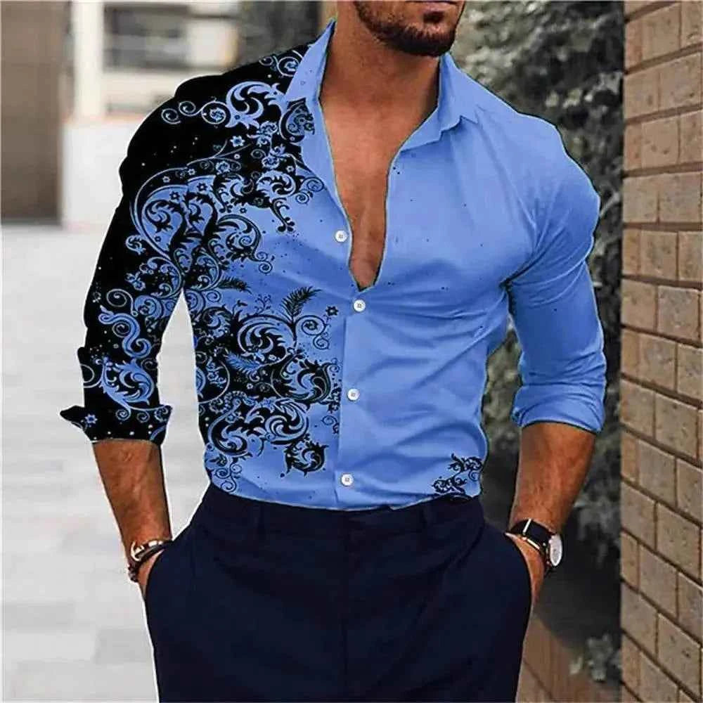Men's Pink Fashion Shirt Hawaii Party New Men's Long Sleeve Button Collar Shirt Slimming Fashion Elegant Men's T-shirt 6XL. Men's Fashion Shirt . Men's Pink Fashion Shirt by Zopi / AliExpress