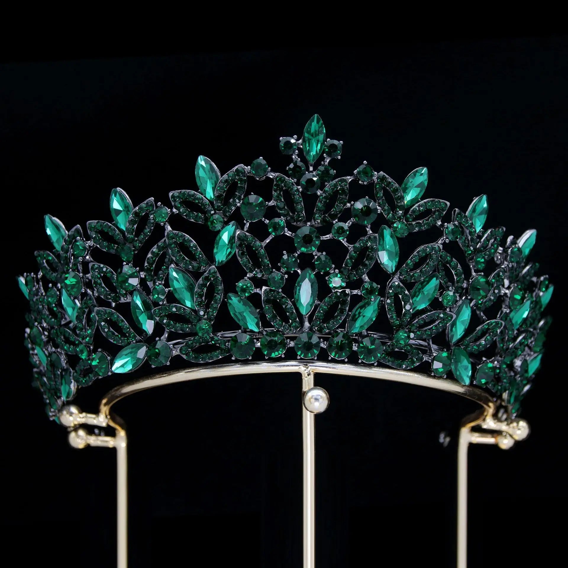 Luxury Blue Crystal Wedding Crown Bridal Headwear Brithday Party Rhinestone Diadem Headband Handwork Headpiece for Women Tiaras GiFTiFY