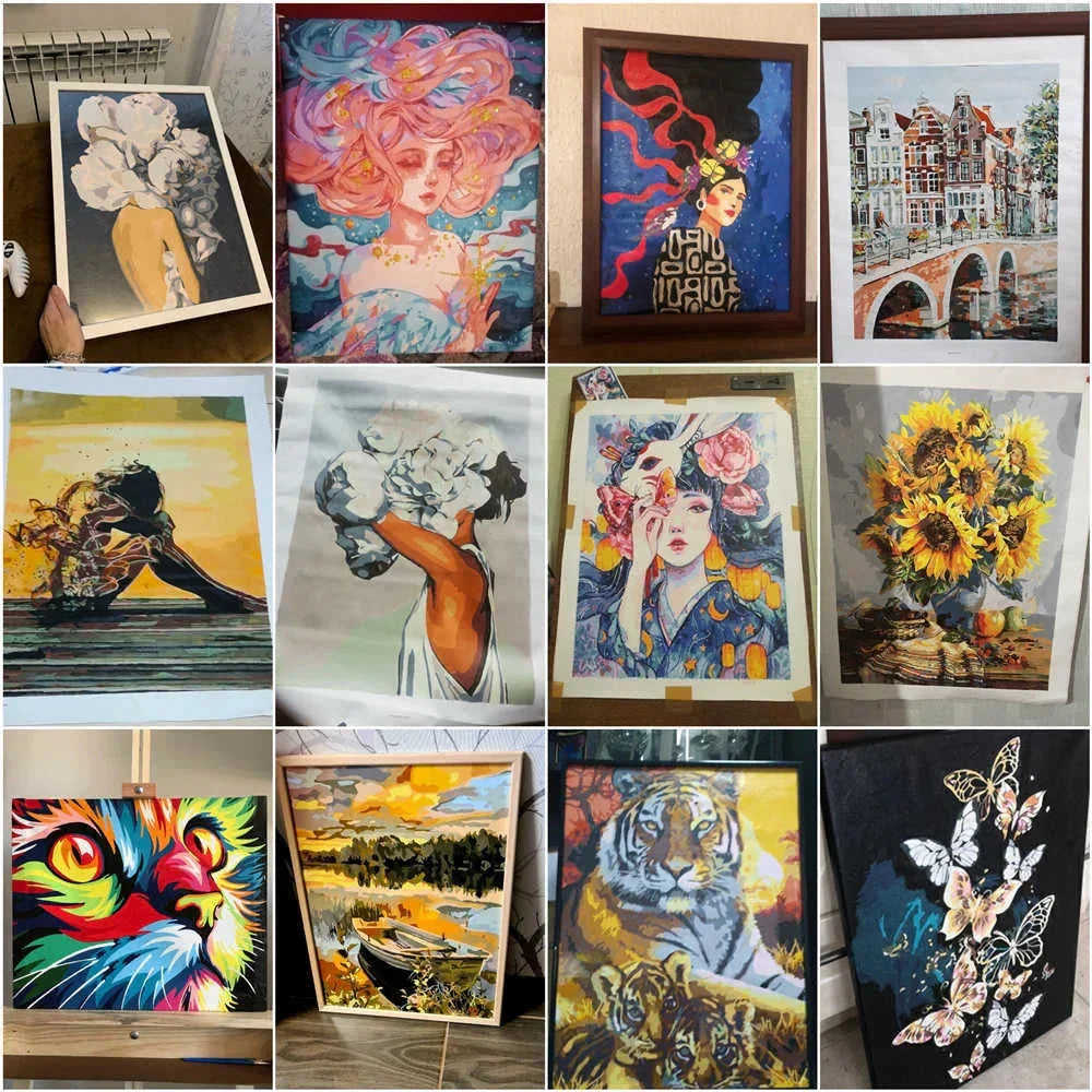 HUACAN Custom Photo Paint By Numbers Pets Child Diy Kit Picture For Living Room Home Decoration DSERS