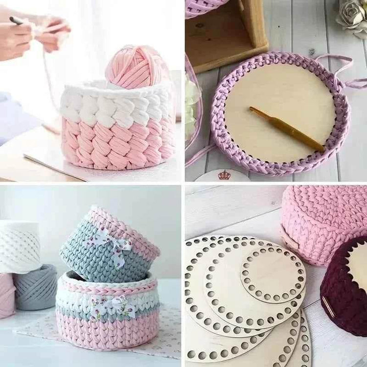 Wooden Basket Bottom Blank Solid Crochet Basket Wood Base for DIY Basket Weaving Supplies Craft Making Home Decoration - GiFTiFY