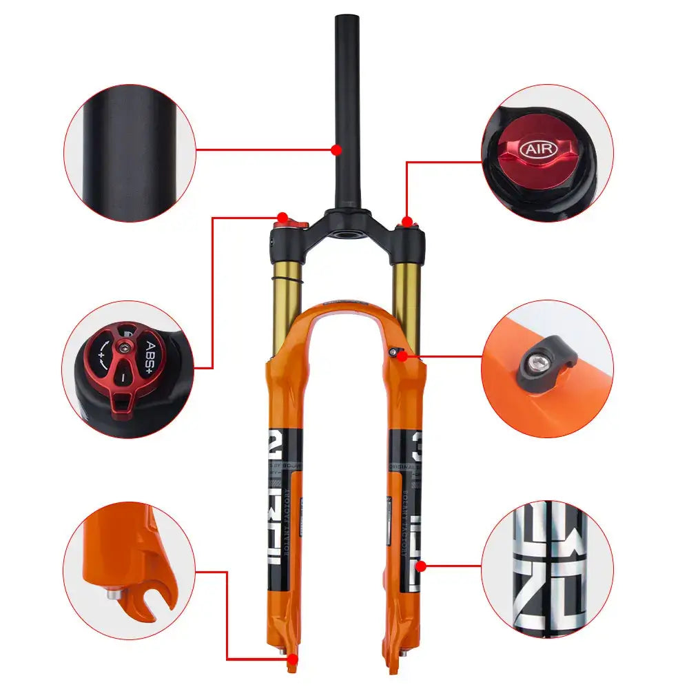 Bolany MTB Bicycle Fork Magnesium Alloy Air Suspension 26 27.5 29 Inch 32 HL RL100mm Bike Fork Lockout For Cycling