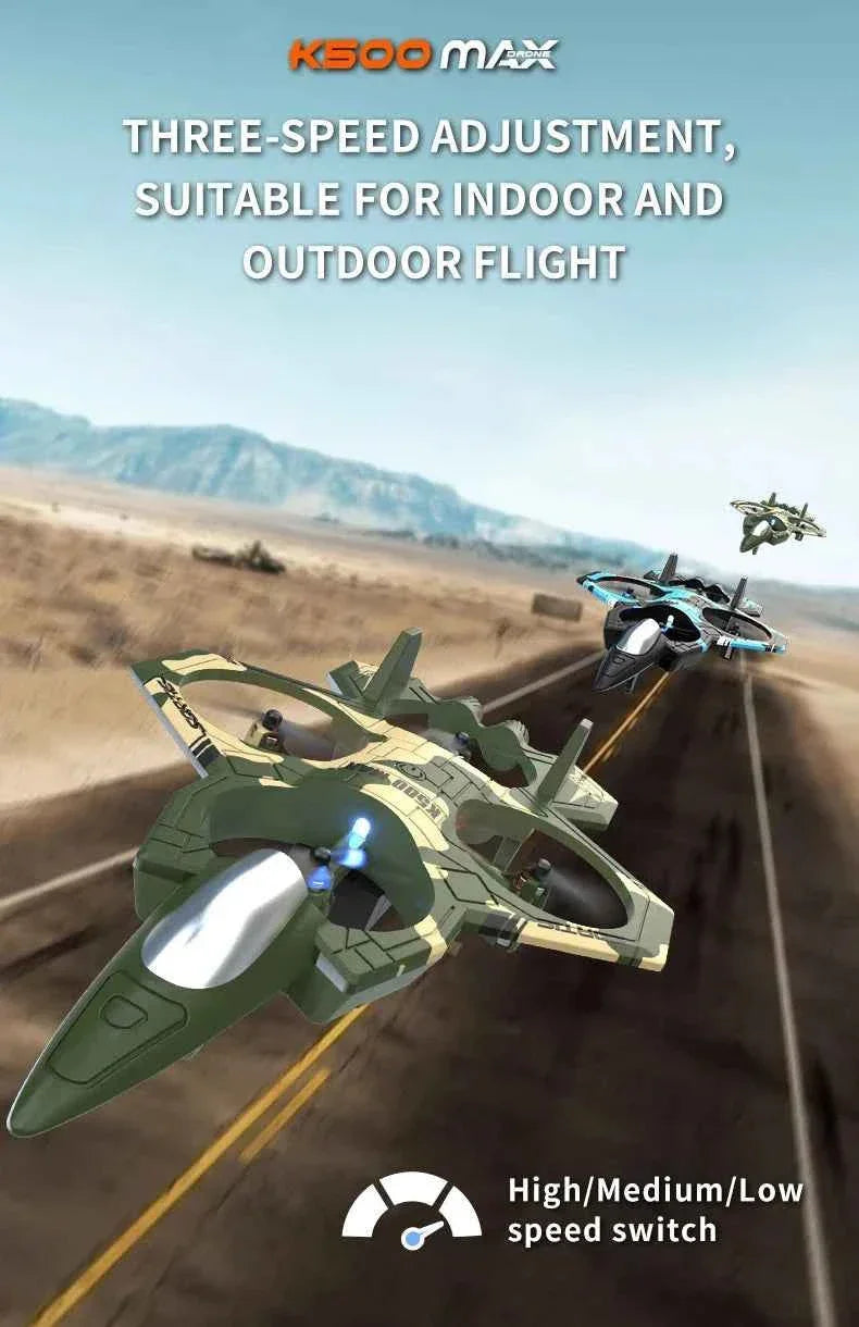 K500MAX Drone Fighter Jet 4k HD Professional Drone Camera WIFI Fpv Aircraft Quadcopte Aerial Photography Drone Birthday Toys Jet Fighter Toy by DSERS
