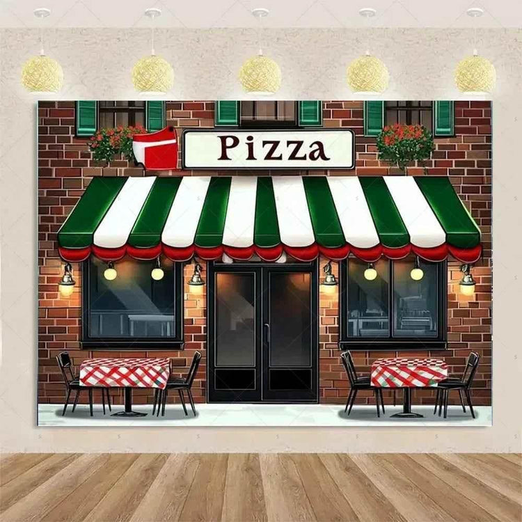 Quick Food Theme Birthday Party Decoration Hamburger French Fries Pizza Background Banner Photography Backdrop Supplies Kid Gift - GiFTiFY