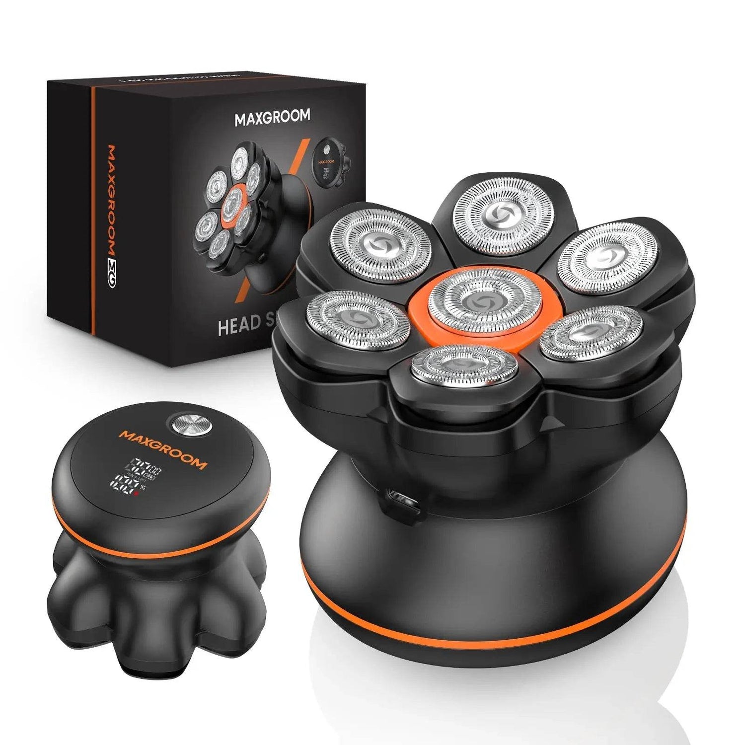 MAXGROOM 7D Head Shaver for Bald Men IXP6 Waterproof USB Rechargeable Electric Hair Trimmer Beard Floating Blade Magnetic Razor - GiFTiFY