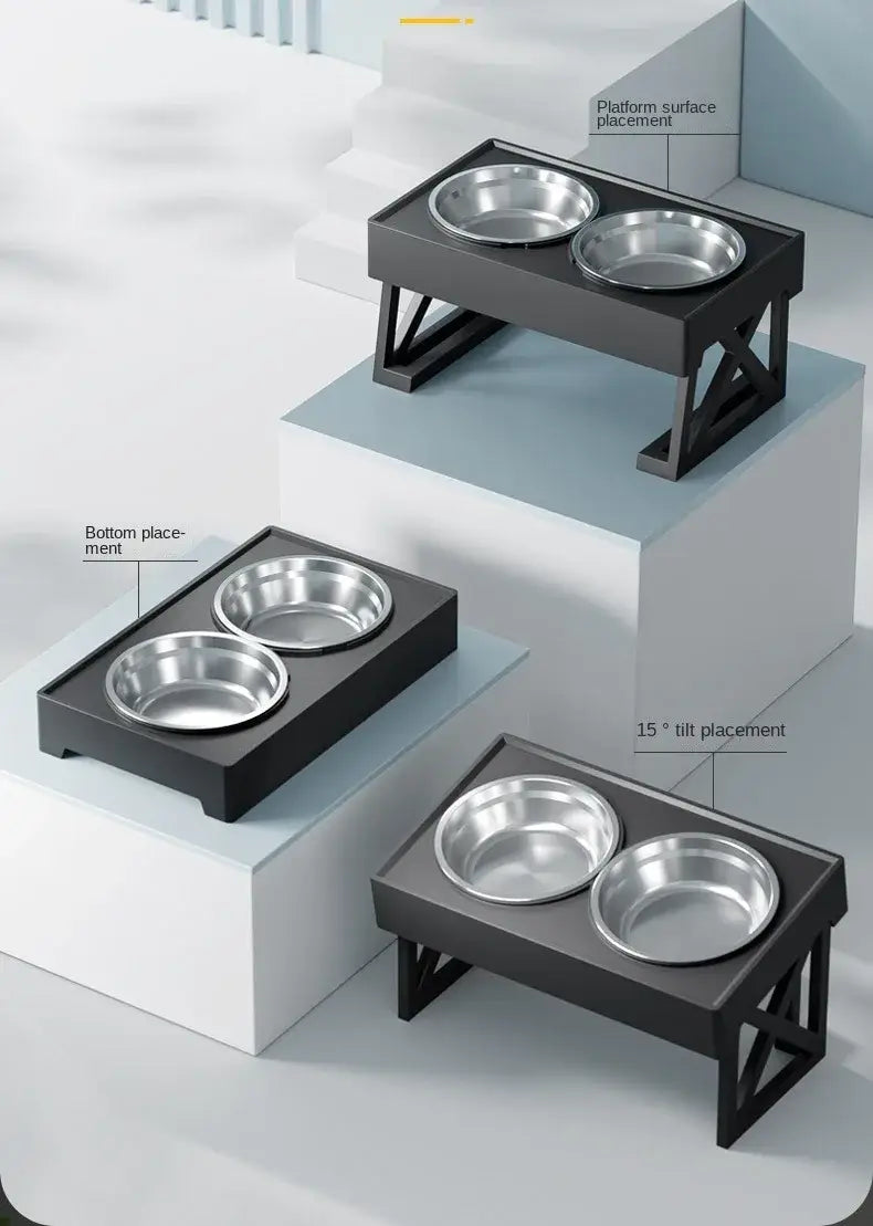 Elevated Bowls Stand for Pets Adjustable Height Dog Elevated Bowls Double Elevated Bowls Stand