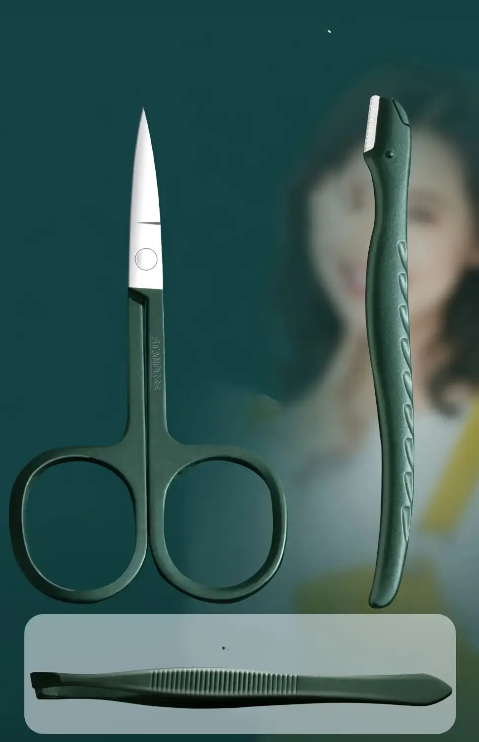 Green Case Stainless Steel Nail Clippers Set