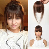 100% Human Hair Bangs Clips in Air Fringe Bangs Hairpiece for Women Platinum Blonde Remy Human Hair Bangs Hair Extension 4.5inch - GiFTiFY