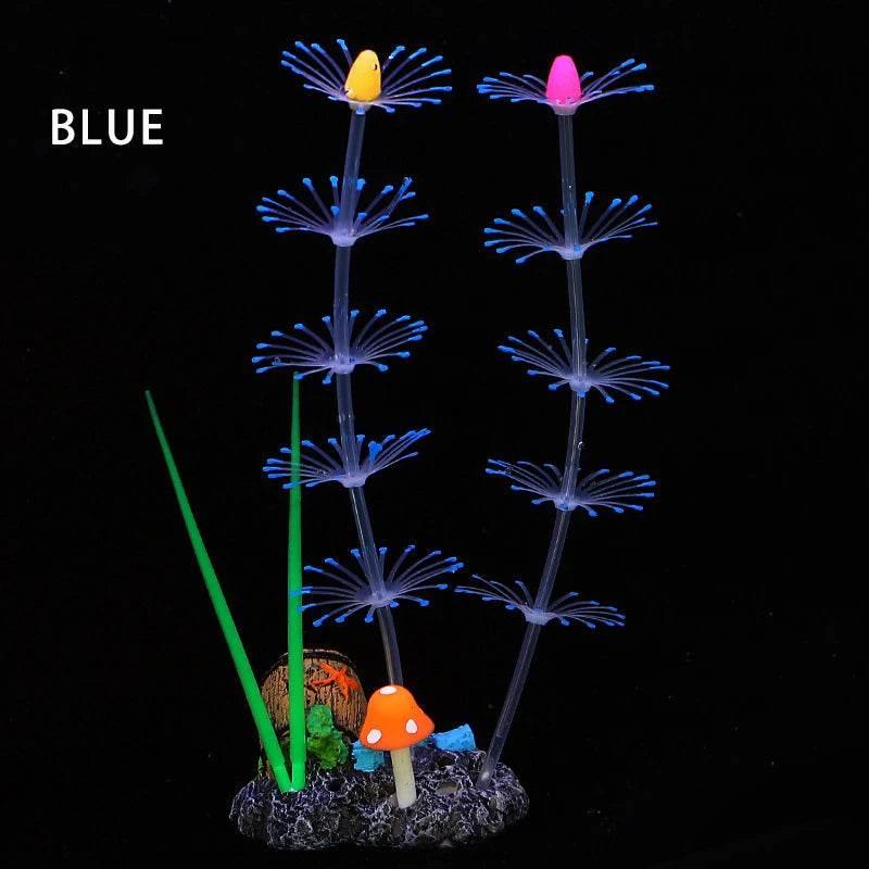 Simulation Aquatic Plants Fluorescent Silicone Water Grass Fish Tank Landscape Aquarium Decoration Coral Landscaping Home Decor - GiFTiFY