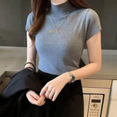 Elegant Turtleneck Summer Blouse for Women - GiFTiFY