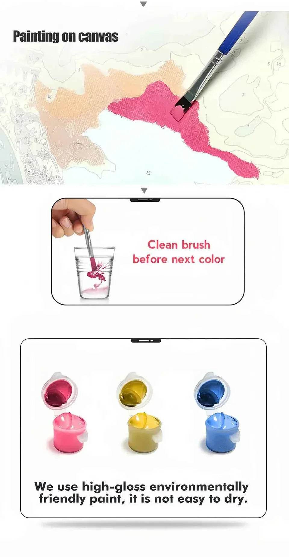 DIY Digital Oil Painting Cat Flower Paint By Numbers Animal Kitten Handpainted Acrylic Paint On Canvas Home Bedroom Wall Artwork Cat Flower Paint by DSERS