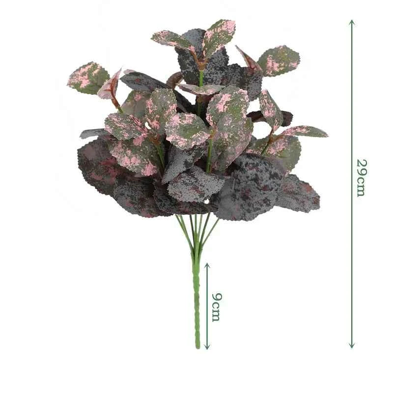 Artificial Plants Leaves Silk Tortoiseshell Leaf Dieffenbough Fake Small Fairy Taro Simulation Green Plant Living Room Decor by DSERS