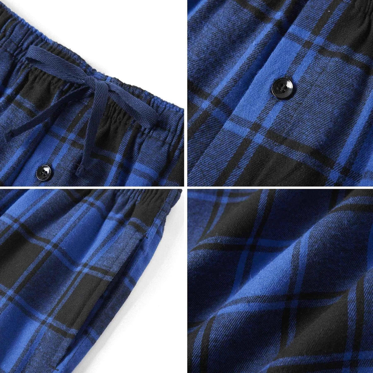 JupiterSecret 3pcs Men's Pajama Pants Autumn/Winter Flannel Cotton Plaid Sleep & Lounge PJ Bottoms with Pockets and Button Fly Pijama by DSERS