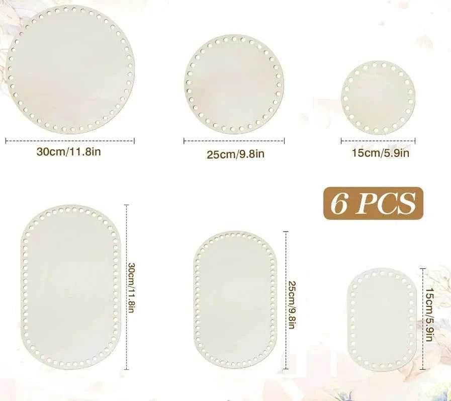 Wooden Basket Bottom Blank Solid Crochet Basket Wood Base for DIY Basket Weaving Supplies Craft Making Home Decoration - GiFTiFY