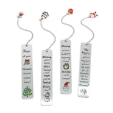 A stainless steel pendant bookmark about Christmas, the warmest Christmas reading gift for loved ones on Christmas Eve.
