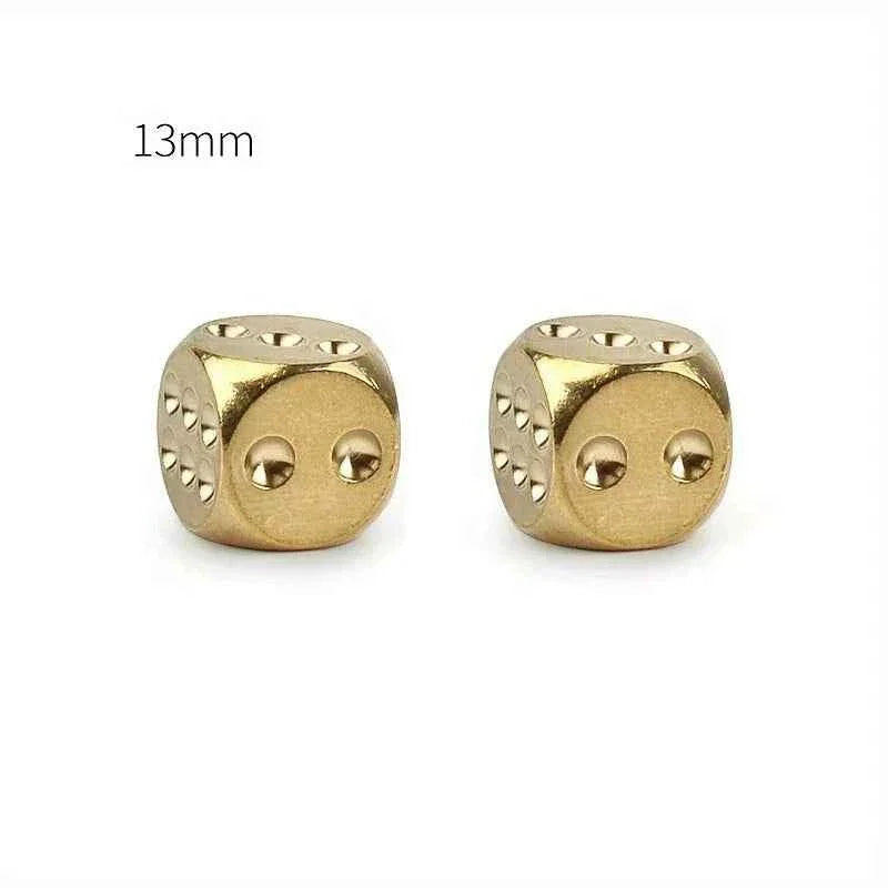 2pcs/lot Copper Dice Brass Dice Sieve Creative Mahjong Dice Bar Tool Outdoor Small Toy 13mm/15mm by DSERS