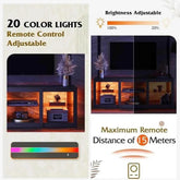 LED TV Stand for 65-Inch TV, 58-Inch Entertainment Center with Adjustable Glass Shelves, Modern Media Console for Living - GiFTiFY