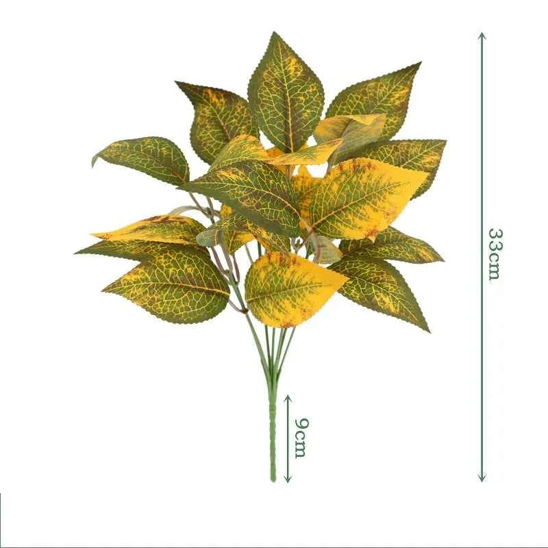 Artificial Plants Leaves Silk Tortoiseshell Leaf Dieffenbough Fake Small Fairy Taro Simulation Green Plant Living Room Decor by DSERS