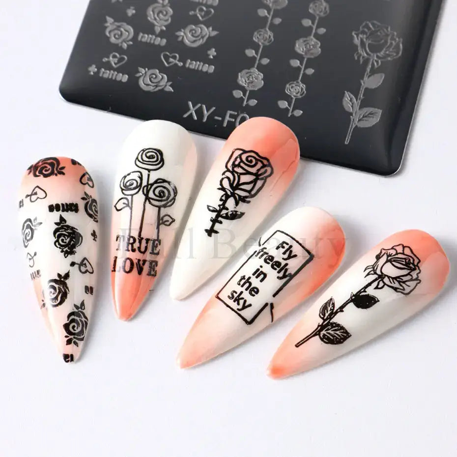 Spring Flowers Nail Stamping Plates Cherry Blossom
