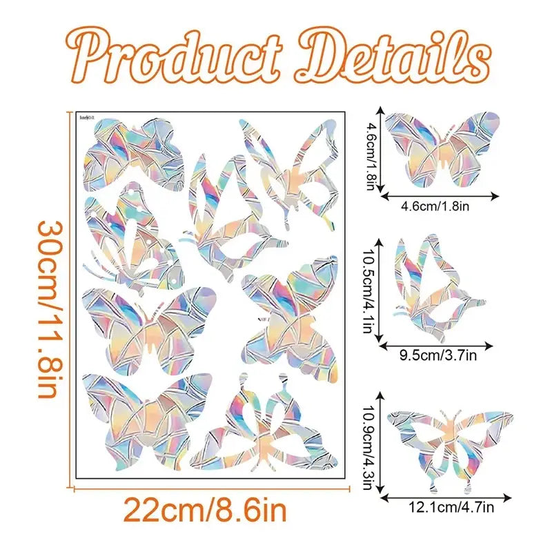 Iridescent Butterfly Sun Catcher Window Stickers