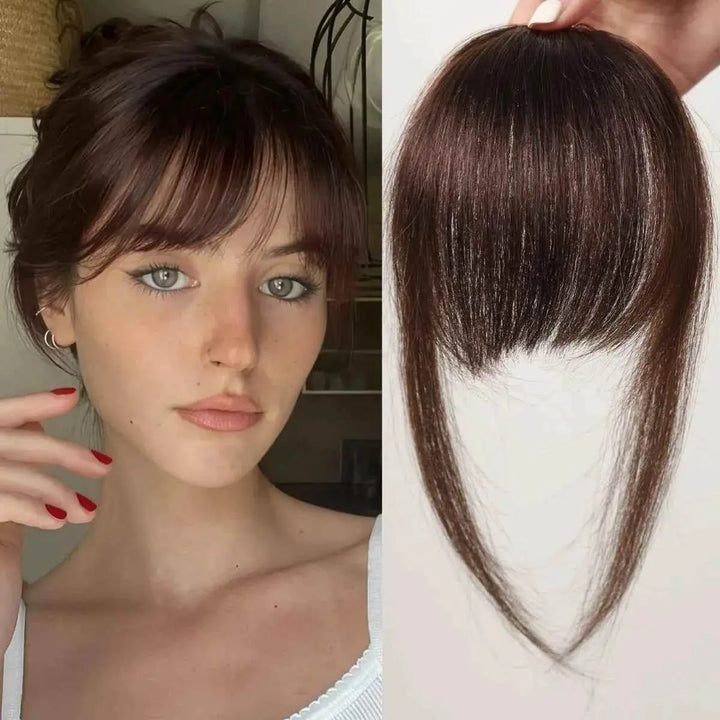 100% Human Hair Bangs Clips in Air Fringe Bangs Hairpiece for Women Platinum Blonde Remy Human Hair Bangs Hair Extension 4.5inch - GiFTiFY