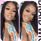 Synthetic Twisted Braided Wig Goddess Full Lace Small Box Knotless Braids For Black African Women Long 36 inch Senegalese Twists GiFTiFY