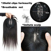 Doreen 13*13cm 8" 12" 16" Topper Hair with Bangs Real Remy Human Hair Toppers for Women With Thin Hair Silk Base with Hair Weft