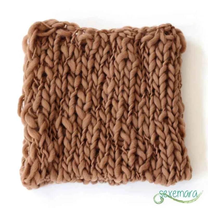 Wool Crochet Newborn Baby Girls Boys Blanket Newborn Photography Props,Crochet Knit Blanket Basket Background Filler 55*55cm - GiFTiFY