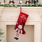 Christmas Stocking Large Stockings Santa Snowman Candy Gift Socks Tree Ornament Decorations for Family Holiday Xmas Party Decor