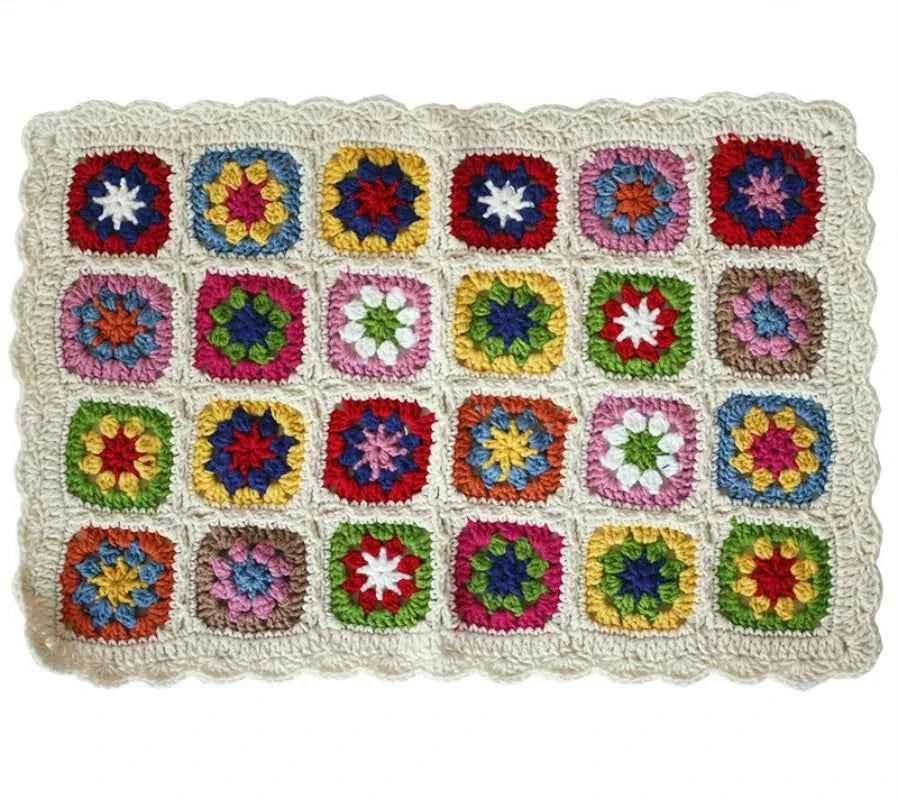 Handmade Knitting Crochet Hair Blanket Grandmother Daisy Rustic Style Decorative Tablecloth Home Decor Accessories - GiFTiFY