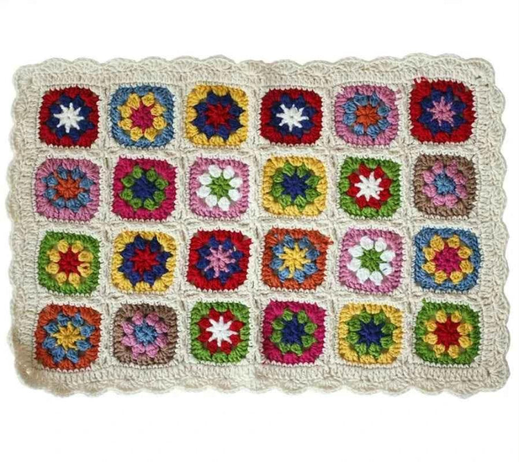 Handmade Knitting Crochet Hair Blanket Grandmother Daisy Rustic Style Decorative Tablecloth Home Decor Accessories - GiFTiFY