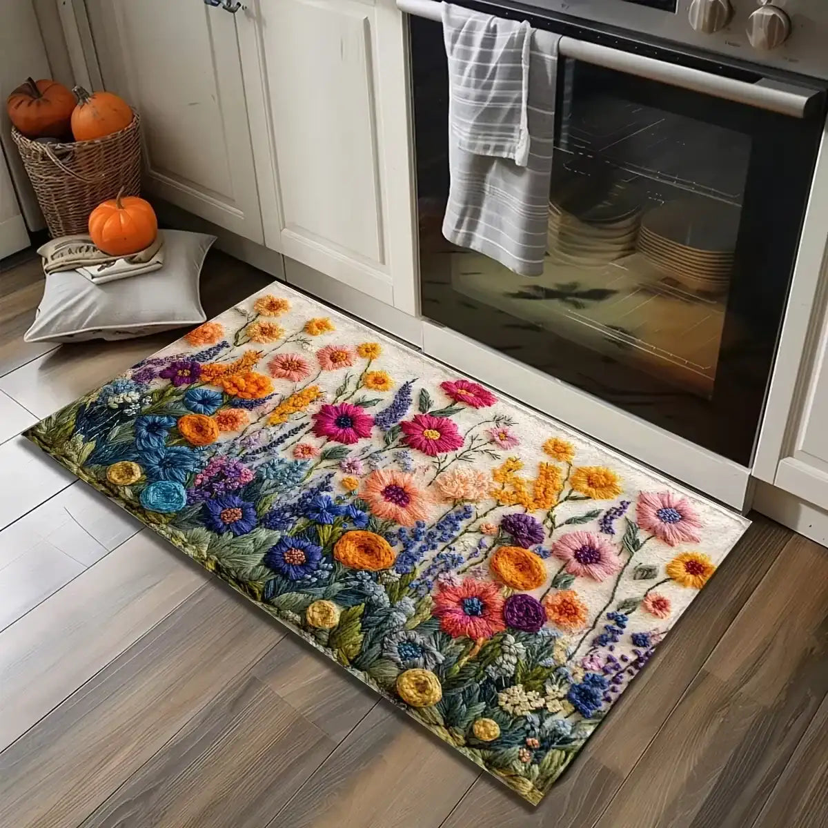 VIKAMA Daisy Pattern Carpet Doormat Non-slip Laundry Room Rug For Bedroom Floor Mat Home Decor Bedside Rugs Outdoor Carpet Bath Mat by DSERS